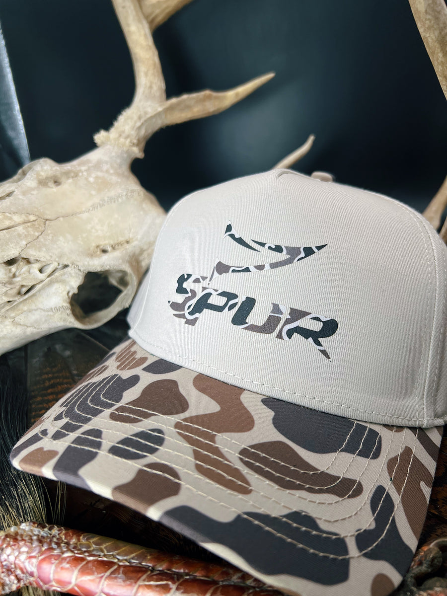 Printed Retro Camo Double Spur // Retro Camo & Khaki Soft Structured