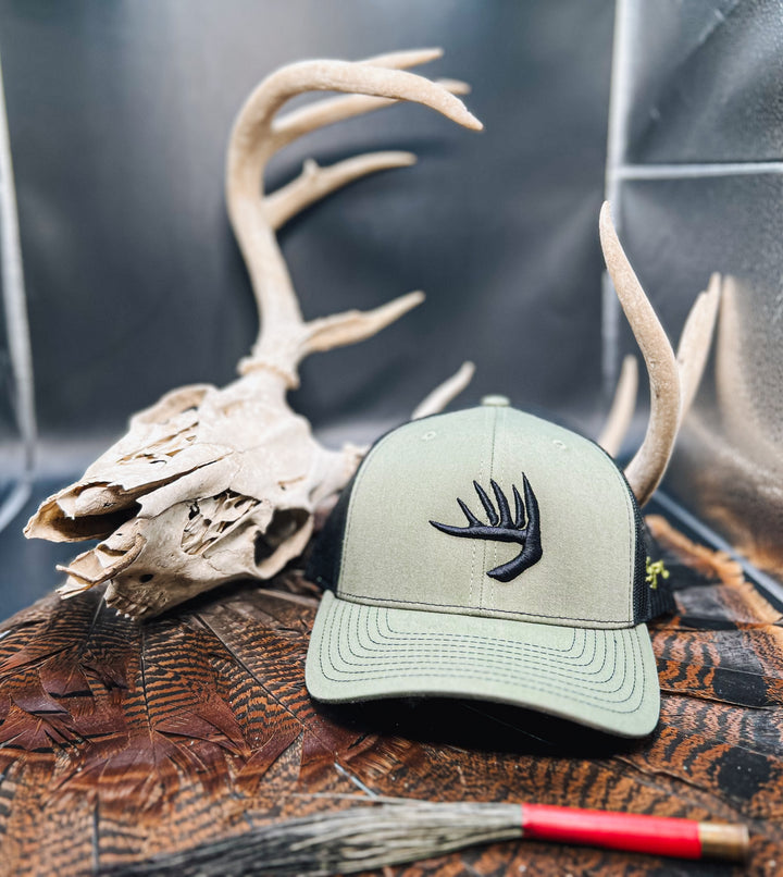 Spur Deer Shed Stitch // Black & Olive Soft Structured Snapback
