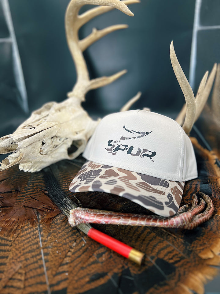 Printed Retro Camo Double Spur // Retro Camo & Khaki Soft Structured