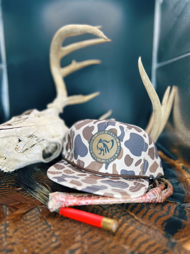 Retro Camo Rope // Khaki Leathered Spur Turkey Circle Patch