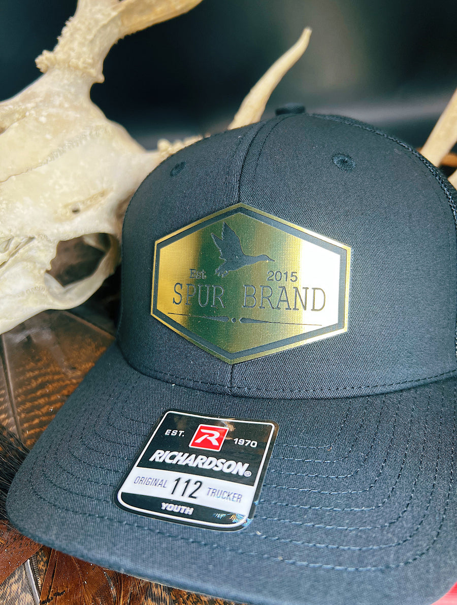 Black Richardson 112 // Gold Waterfowl Hex Wide  Patch