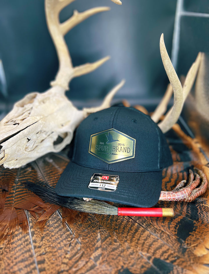 Black Richardson 112 // Gold Waterfowl Hex Wide  Patch