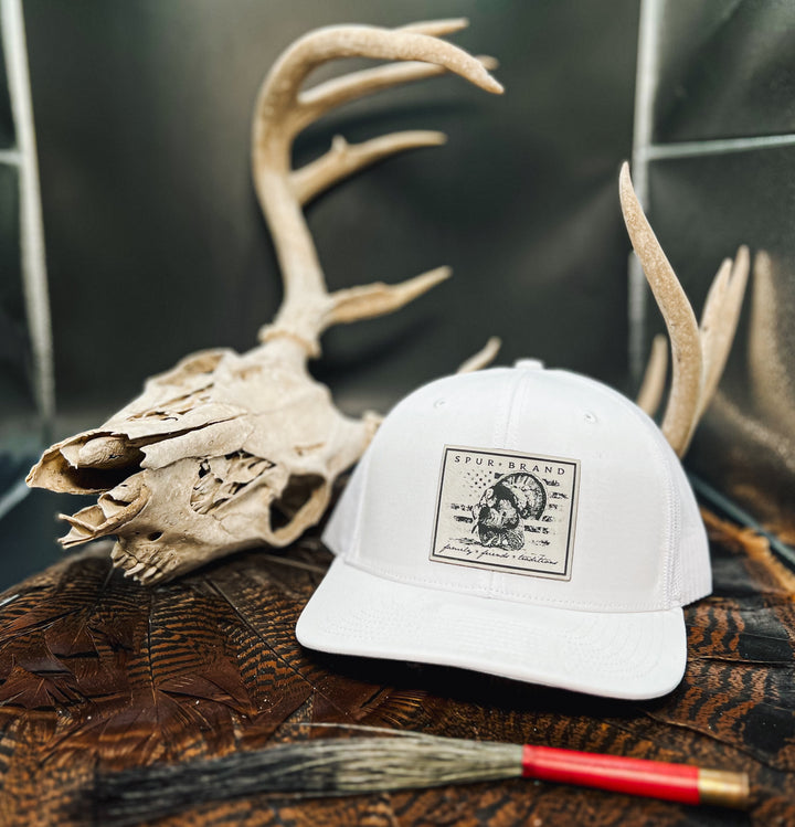 Spur Flag // White on White SnapBack