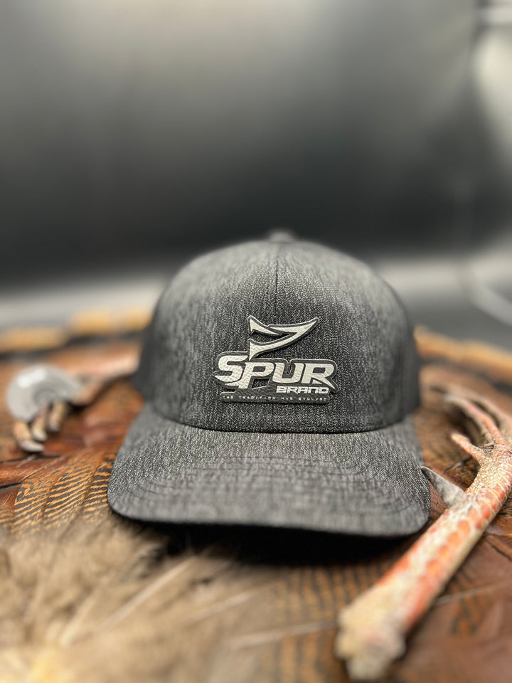 Grey & Black Double Spur Logo // Black on Black